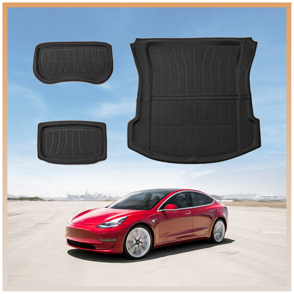 Tesla Model 3 3D All-Weather XPE Trunk Mats - 3PCS Set