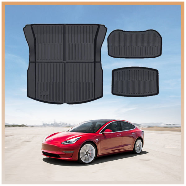 Tesla Model 3 Highland TPE Trunk Mats - 3PCS Set