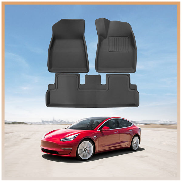 Tesla Model 3/3 Highland 3D All-Weather XPE Floor Mat - 3PCS Set