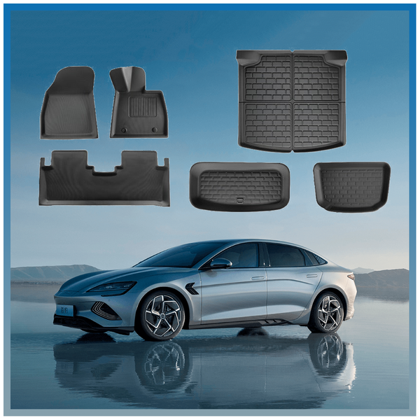 BYD Seal All-Weather 3D XPE Floor Mats and Front/Rear Trunk Mats 6PCS Set