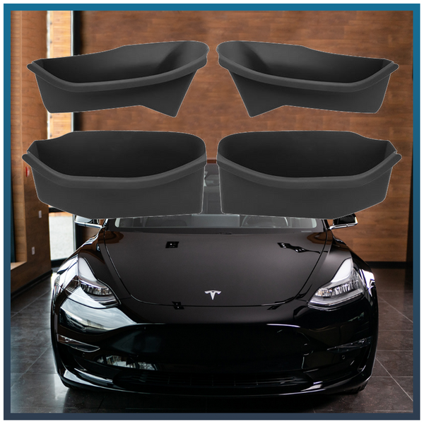 Tesla Model 3 TPE Door Slot Storage Protector Mats 4PCS Set